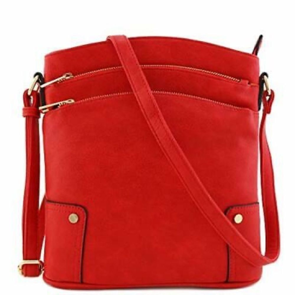 Alyssa Nicole Triple Zip Pocket Large Crossbody Bag - Picture 5 of 9